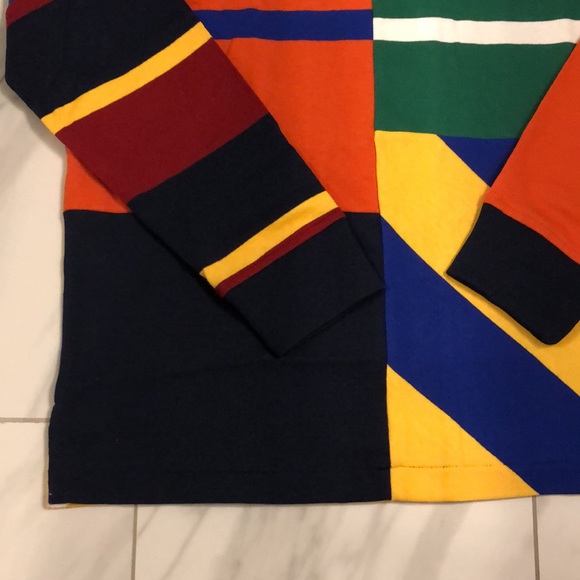 Men’s Polo Ralph Lauren Multi Pattern Rugby Polo Shirt - Picture 2 of 5